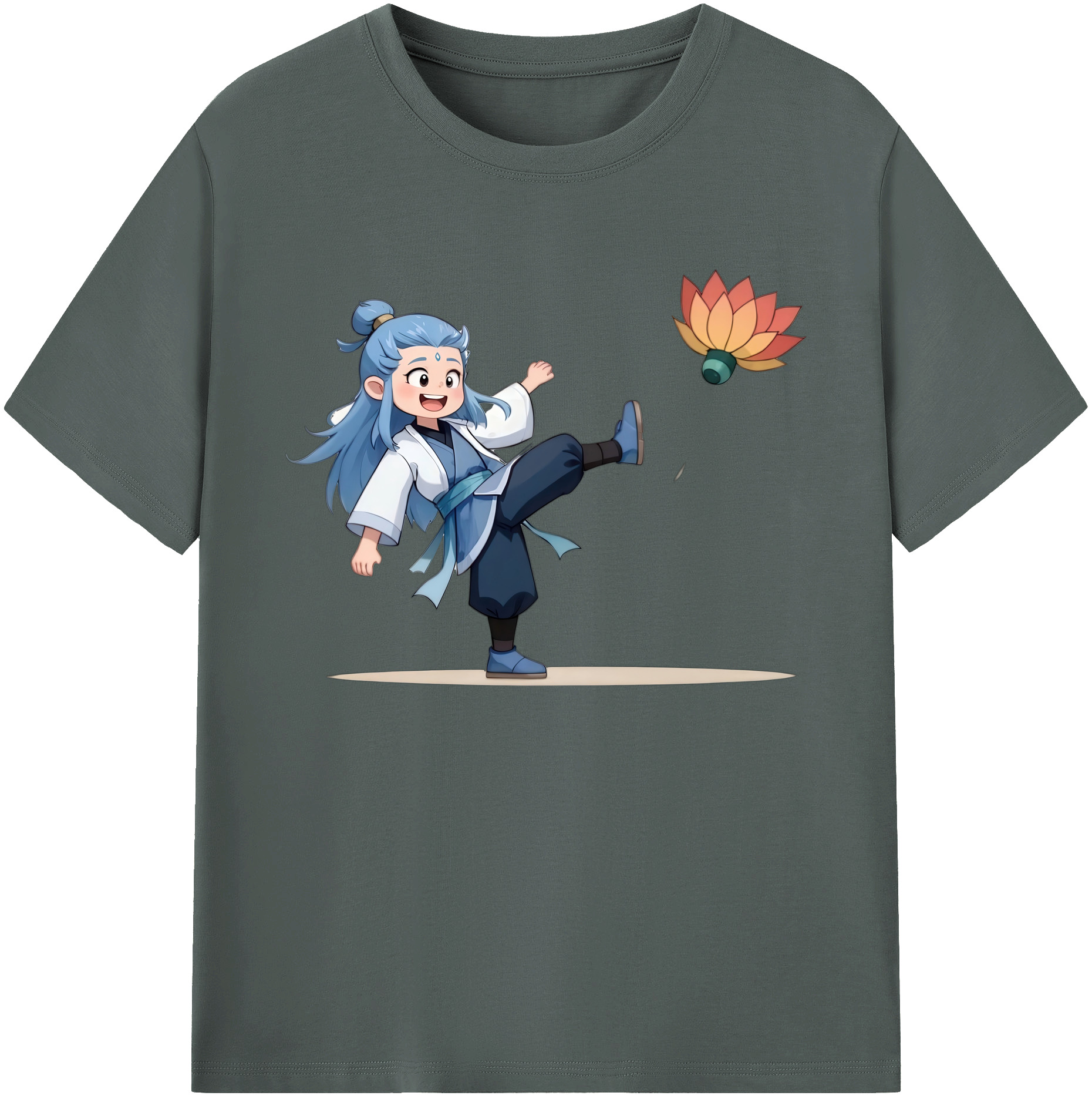 （画像用） Ne Zha 2 ナタ 魔童の大暴れ 綿100％ メンズ半袖Tシャツ｜肌触りやわらか＆通気性